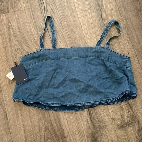 Wilfred Free Pasha Denim NWT Crop Tank Size Large - Picture 2 of 7